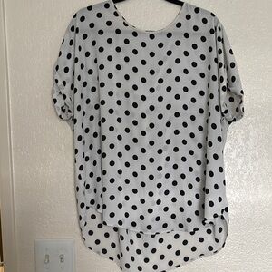 Maurices Polka Dot Asymmetrical Blouse